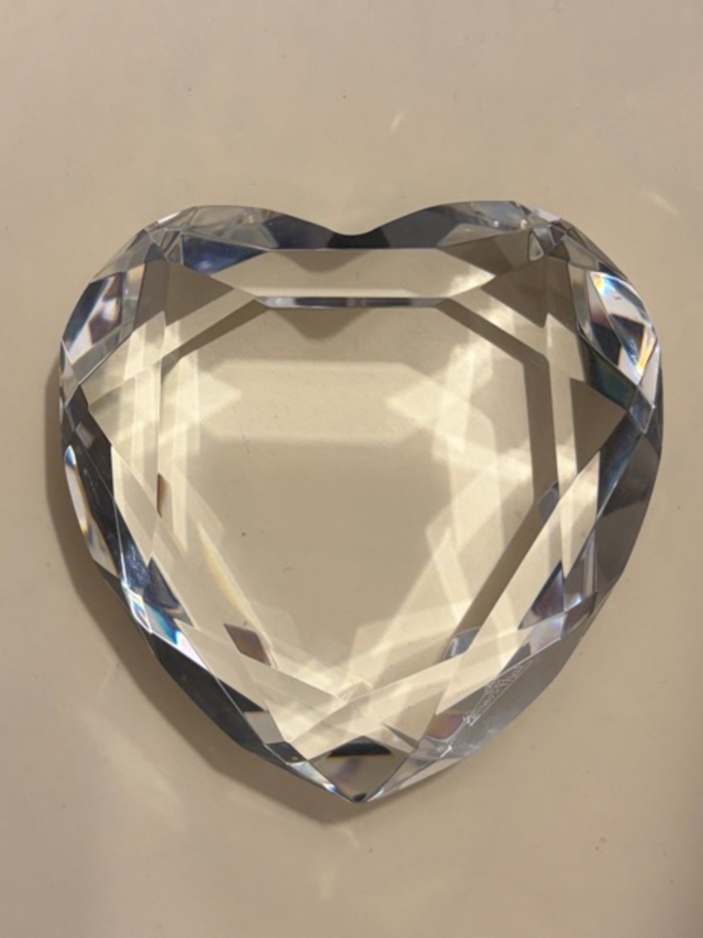 Rosenthal VTG Paperweight - Clear Crystal Faceted Heart